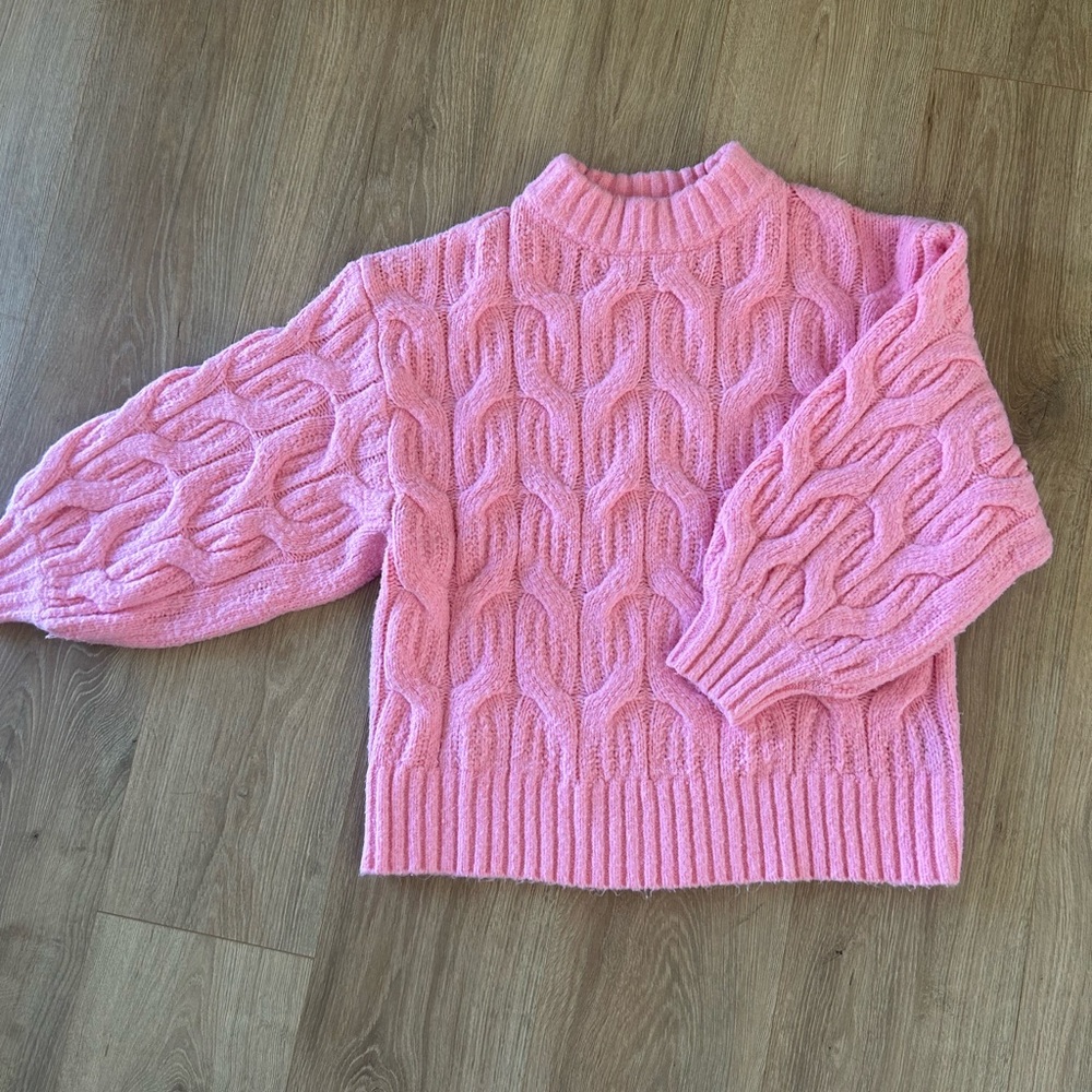 POL Pink Textured Knit Sweater
